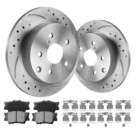 funire Rear Brake Kit, Brake Rotors and Ceramic Brake Pads Compatible with 2006-2018 Toyota RAV-4, 2010-2012 Lexus HS250h|Automotive Replacement Brake Kit|281mm(11.1in)|D1212-8332 & 31443|Rear Rotors