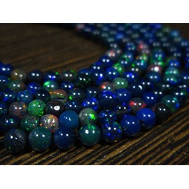 black ethiopian welo opal smooth bolls- 16"strand -stones measure- 2.50-4mm