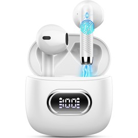 Drsaec Bluetooth 5.4 Headphones, In-Ear Wireless Bluetooth 2025 Wireless Headphones with 4 ENC Mic, Noise Cancelling Earbuds 42 Hours Deep Bass, IP7 Waterproof Sports Earphones, LED Display