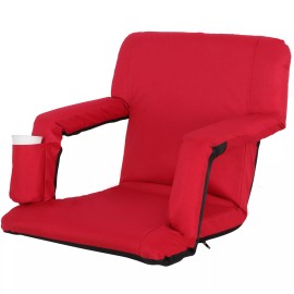 SEGAWE Red Wide Stadium Seats Chairs for Bleachers or Benches - 5 Reclining Positions