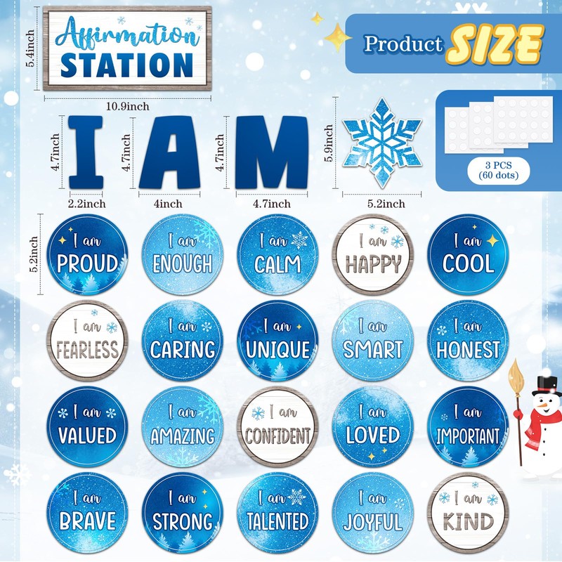 Frienda Winter Affirmation Station Bulletin Board Set Motivational Posters Classroom