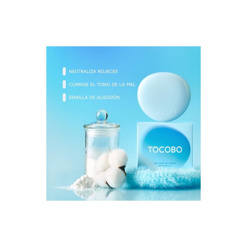 TOCOBO Glow Tone Up Sun Cushion 01 Cotton Blue SPF50+