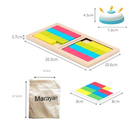 Marayan Montessori Toy Learning Games from 4 5 6 Years Puzzle Wooden Board Games Boys Girls Educational Wooden Toy Shape Adjustment Game Table Games Memory Learning Toy Business Activity Board