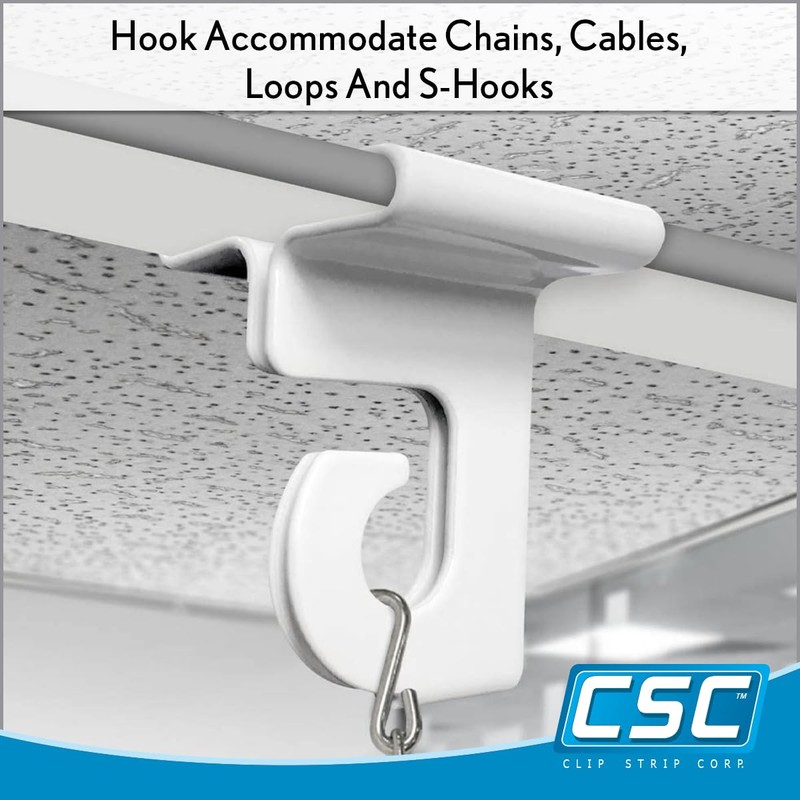 Clip Strip 20 Pack Ceiling Hooks for Hanging, Ceiling Grid