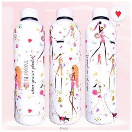 Girl Power 24/7 Fun Chic Inspirational 24oz Stainless Steel Water Bottle with Motivational Quotes. Boss Lady Gifts, Daily Affirmations for Women, Girl Boss Water Bottle