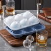 Baseball Sphere Ice Cube Mold,6-Cavity 3D baseball silicone molds,Blue, 1pc