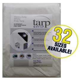 Kotap TRW-1012 Heavy-Duty 8-mil Poly Tarp with UV Protection, 10 x 12-Foot, White