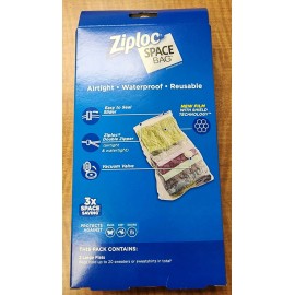 Ziploc Reusable Ziploc Space Bag Clothing 2 Large Flats New!