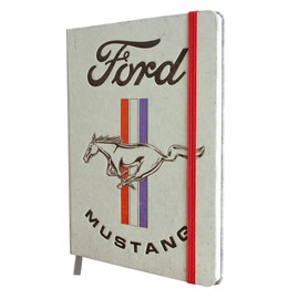 Nostalgic-Art Retro Notebook A5 Ford Mustang - Horse & Stripes Logo - Gift Idea for Ford Accessories Fans, Bullet Journal Dotted, Vintage Design