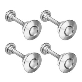 kingsea Quick Latch Hood Pins, Release Latch Lock Clip Push Button Bonnet Kit 1.25in/32mm Diameter Universal for Car Bumper Hood License Plate (Silver, 4 Pack)