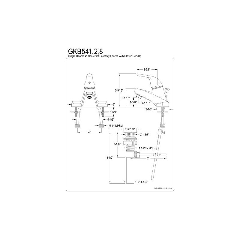 Kingston Brass GKB542 Chatham 4" Centerset Bathroom Faucet, Polished Brass,