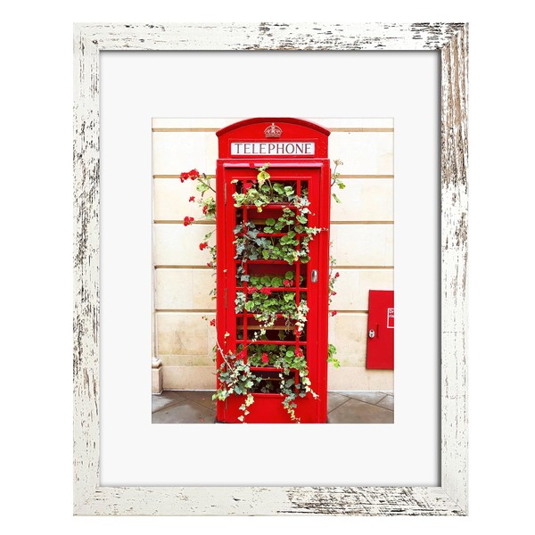 SESEAT 11x14 Picture Frame Distressed White, Display Pictures 8x10 with