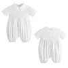 White Summer Short Romper Baby Clothes 12-18 Months Boy Baptism