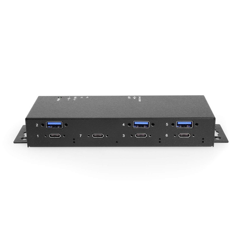 Coolgear 7 Port USB-C Hub with Surge Protection, 5Gbps Speed