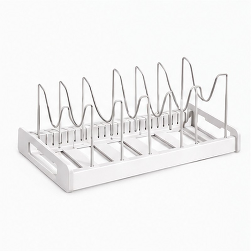 Expandable Pot and Pan Organizer Rack for Kitchen Cabinets –