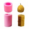 Fewo 2 Pack 3D Bee Honeycomb Candle Molds Beehive Silicone