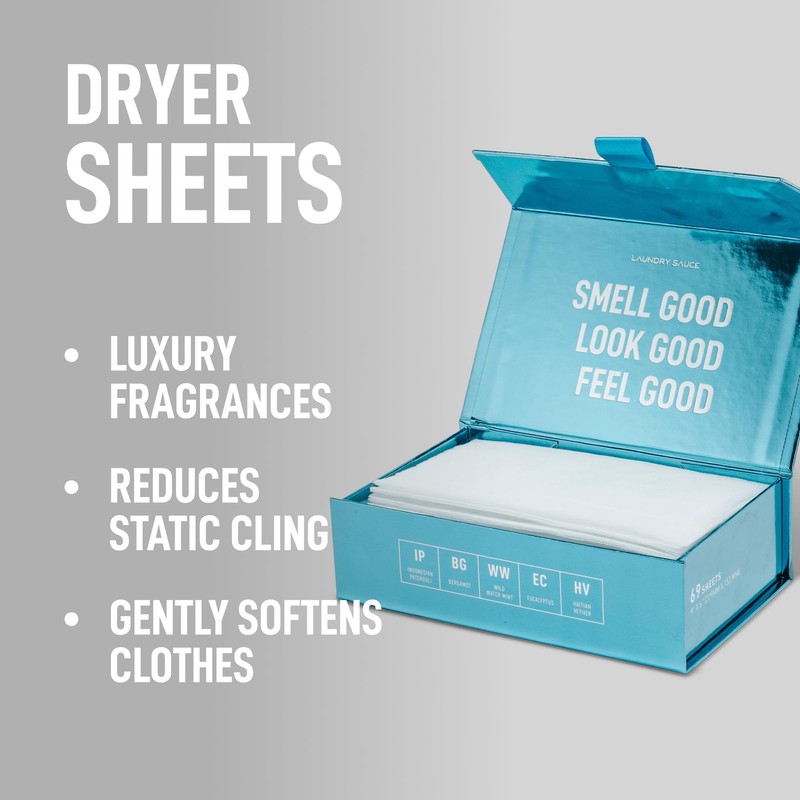 Laundry Sauce - Laundry Dryer Sheets (Indonesian Patchouli), Luxury Fragrance,