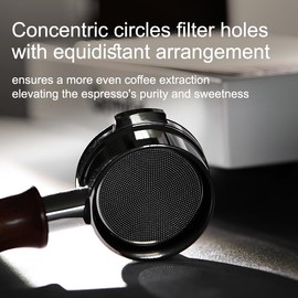 CAPFEI Precision Filter Basket Strainer for 58 mm Portafilter Bottom Holes Diameter 0.2 mm x 1800 Precise High Suction Basket