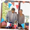 jojofuny July Patriotic Bunting Banner Red Triangular Flags for Independence