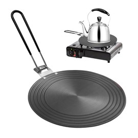 Induction Adapter Plate 24 cm, Stainless Steel Induction Adapter Plate with Folding Handle, Insulated, Adapter Plate for Use of Coffee Pots and Cookware on Induction Hobs