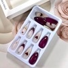 Press on Nails Almond Medium Artificial Acrylic Fingernails French 3D
