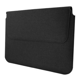 Emartbuy Dark Grey 13.3-14.5 Inch Premium Fabric Magnetic Folio Wallet Case Cover Sleeve Compatible with Laptops Listed Below