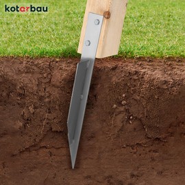 KOTARBAU® Universal Impact Sleeve Ground Anchor for Swing 1 Piece + 2 Screws 44.5 x 4 cm Sheet Metal Hot-Dip Galvanised Ground Anchor for Swing Anchor Playhouse Play Tower Swing Ground Sleeve for