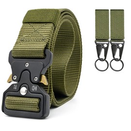 Yibang Tactical Belt, 1.5 Inch High Performance Belt, Durable Nylon Belt for Men, for Outdoor, Work, Military, Leisure, Hunting, Army Green