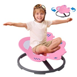 BABAMU Sensory Chair Sit and Spin Autism Sensory Products Sensory Toys Sensory Spinning Chair Autism Spinning Chair for Kids Swivel Chair Training Body Coordination (Pink)