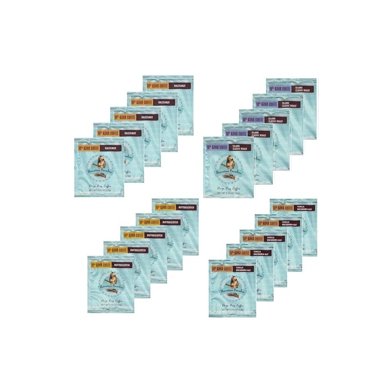 Hawaiian Paradise Coffee 10% Kona DBC 4 Types (Hazelnut Island