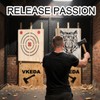 VKEDA Axe Throwing Wooden Target with Handles & KnifeThrowing with