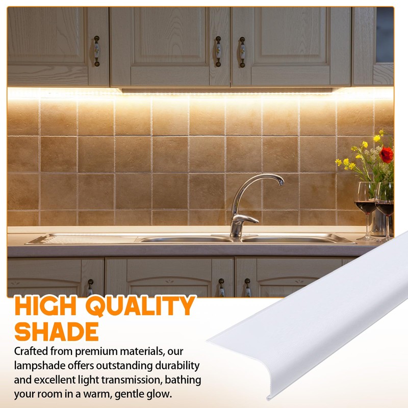 Retisee 2 Pcs 24" Under Cabinet Light Cover Replacement White