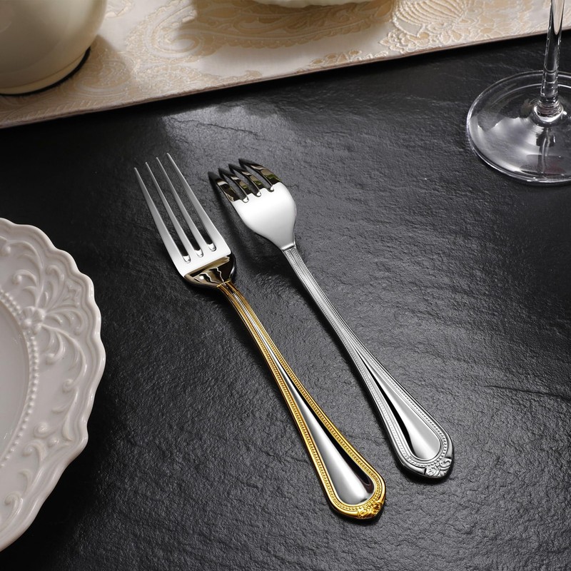 KEAWELL Pearl Edge Premium 20-Piece Refined Bead Silverware Set, 18/10