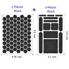 Hasefam 5 Pack Phone Grip Tape, Finger Grip Stickers Decal Clear Non Slip Kit Adhesive Traction for Cell Phone Cases Mouse Laptop Tablet Tools (5Black)