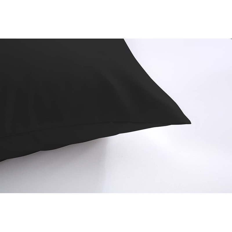 Lanest Housing Pillow Cases Queen, 2 Pack Black Microfiber Pillow
