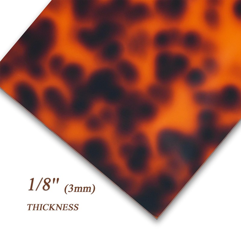 TOEPODO Tortoise Shell Cast Acrylic Sheets 1/8 Thick Acrylic Leopard