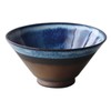 Awasaka TABATA Unofu Gold Color Blue Rice Bowl