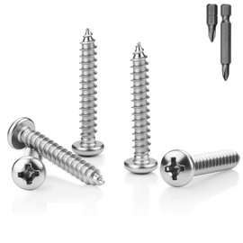 Mbsomnus Self-Tapping Wood Screws M4 x 40 mm Rounded Head Screws Wood Pack of 25 Wood Screws Stainless Steel 304 Round Head M4 Screws Wood Phillips Drilling Screws for Home Repair Carpentry DIY