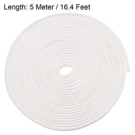sourcing map Insulation Braid Sleeving, 16.4Ft-3mm High Temp Fiberglass Sleeve White