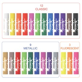 BLOT Tempera Paint Sticks for Kids 24 Colors Washable Crayon Paint Sticks Non Toxic Solid Tempera Paint for Teens Toddlers Adults Gifts, Quick Drying & Mess Free