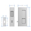 Privacy Pocket Door Lock with Pull, Wooden Sliding Door Handle