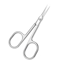 Professionelle Nagelhautschere Extra Fein mit Gebogener Spitze,Runder Griff, Hautschere Extra Fein Testsieger Scharf aus Edelstahl, von Nagelhaut, Augenbrauen und Wimpern, Silber