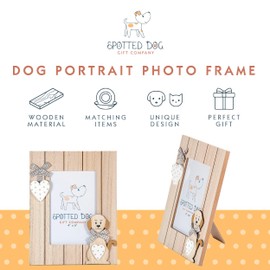SPOTTED DOG GIFT COMPANY Photo Frame 6x4 Dog Picture Frame for Table or Wall, Cute Pet Themed Decorative Room Home Decor Accessories, Gifts for Dog Lovers and Owners (Portrait, Natural)