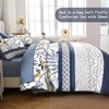 Dintszyayue King Size Comforter Set, 7 Pieces Blue Boho Comforter