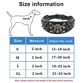Bbmmayy Collar de piel para perro, collar de perro con tachuelas para perros medianos y grandes, Pit Bull Mastín, calzones (S, negro 4)