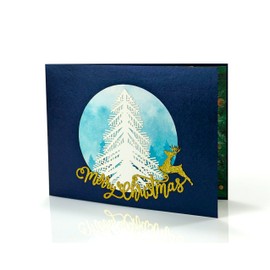 Flying Meow Merry Christmas Tree 3D Pop-Up Card - Handcrafted Heartwarming Greeting Card, Perfect for Spreading Joy This Holiday Season (Christmas Tree)