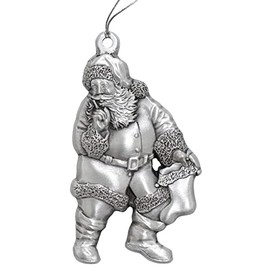 Indiana Metal Craft Beautiful Santa Claus Pewter Christmas Tree Xmas Decoration Ornament Made in USA