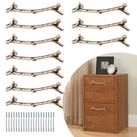 Bivethoi 10 Pack Twig Branch Drawer Handles Antique Bronze Tree Branch Cabinet Pulls, 3-3/4 Inch Hole Center Zinc Alloy Farmhouse Cupboard Handles, Rustic Drawer Pulls Decorative Dresser Handles