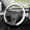 frani Nappa Leather Steering Wheel Cover, Universal 15 Inch Premium