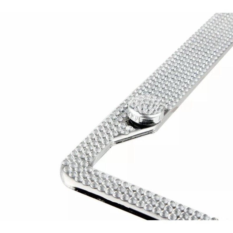 Carbole 2PACK Bling Metal License Plate Frame Tag Sparkling Glitter